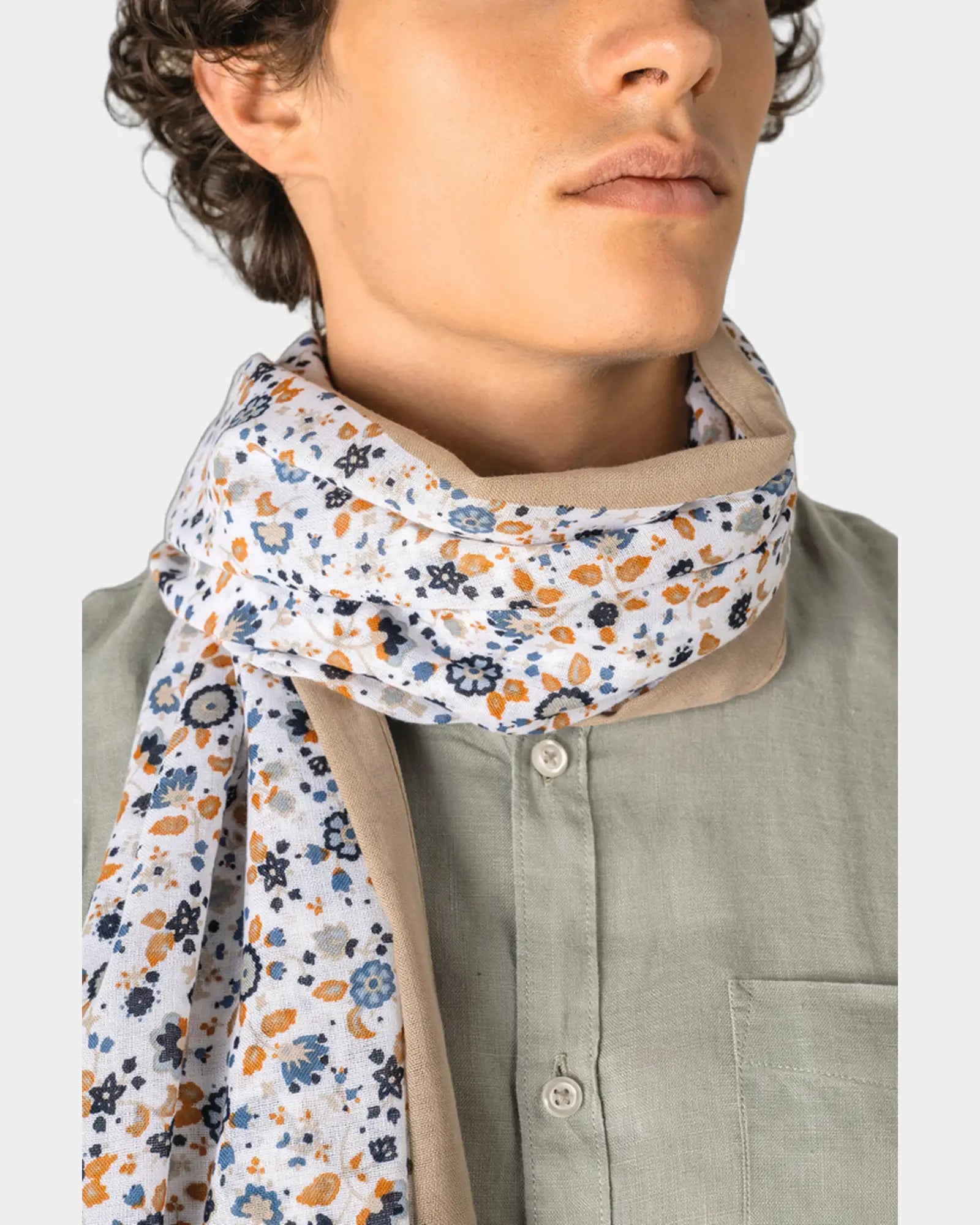 Chèche coton motifs floraux à personnaliser - 2